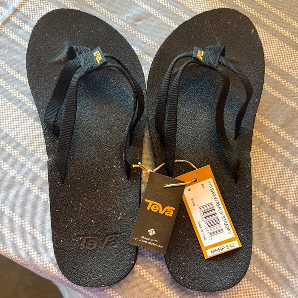 Teva Black Women's Reflip Strappy Sandal-Size 6 Women’s NWT